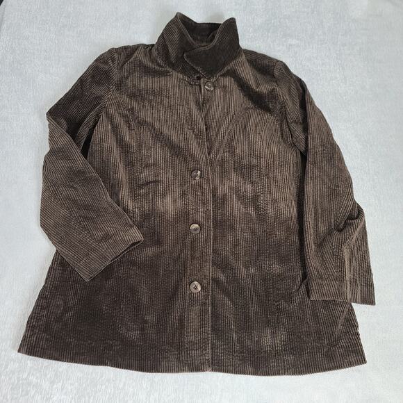 J Jill women's corduroy Chore jacket brown Size XL 100% cotton workwear timeless - Picture 5 of 10